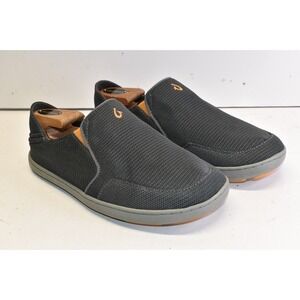 OluKai Nohea Mesh Shoes Gray Mens Size 8.5 Slip On Comfort Casual Loafers Boat